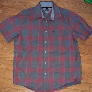 Tommy Hilfiger Blue and Plaid Shirt